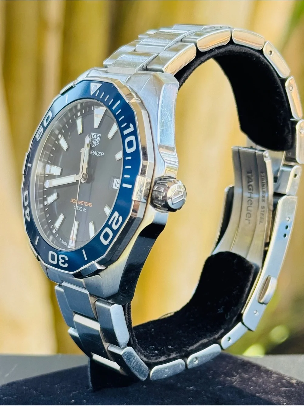 TAG Heuer Aquaracer Quartz 43mm Blue Sunburst Dial | Date | 300m SS Bracelet